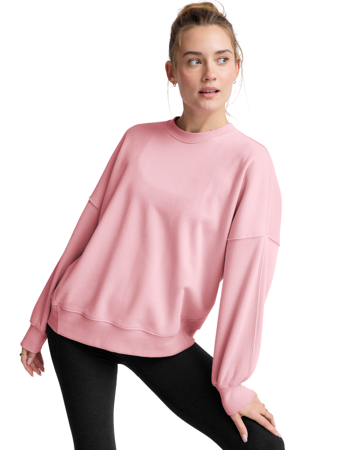 Beyond Yoga LuxeFleece Oversized Sweatshirt - Frosty Pink