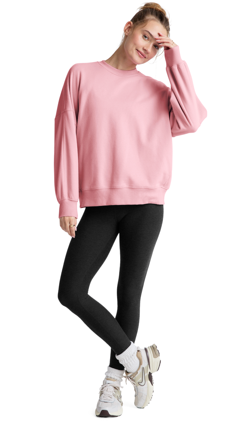 Beyond Yoga LuxeFleece Oversized Sweatshirt - Frosty Pink