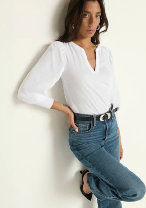 Nation Ltd. Flora Peasant Tee - White