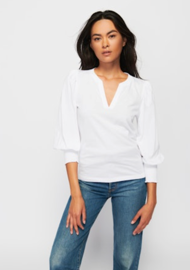 Nation Ltd. Flora Peasant Tee - White