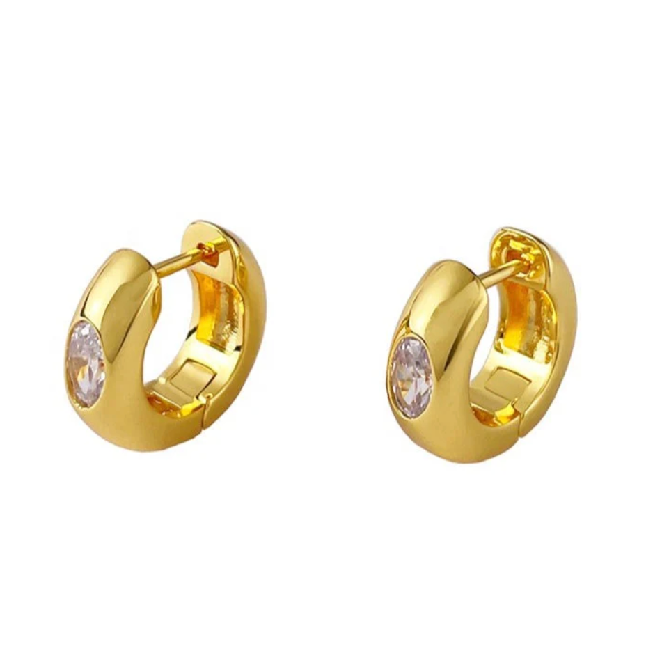 Katie Rae Tiny Bling Huggies - Gold