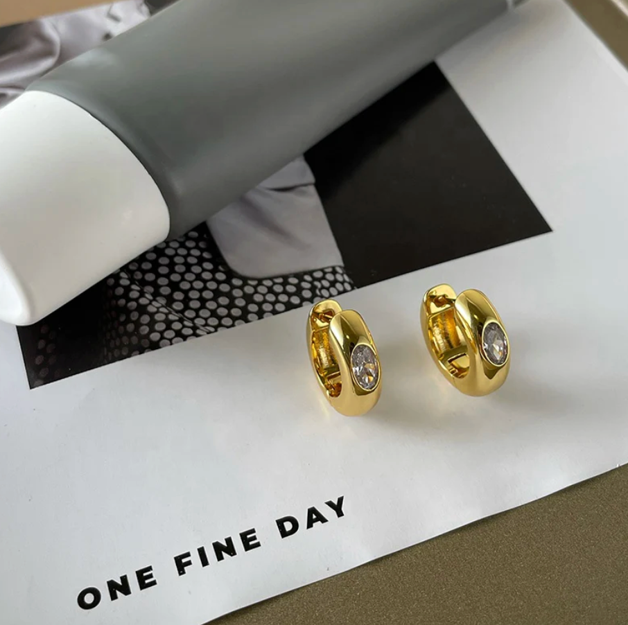 Katie Rae Tiny Bling Huggies - Gold