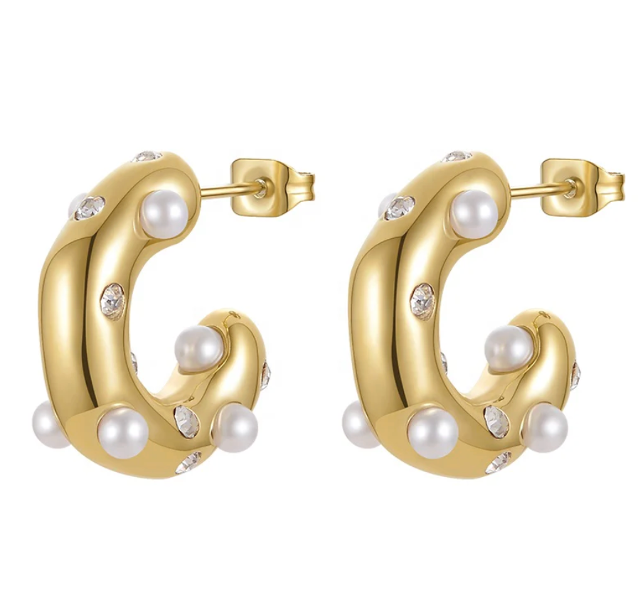 Katie Rae Stuck On You Earrings - Gold