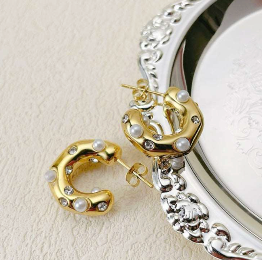 Katie Rae Stuck On You Earrings - Gold