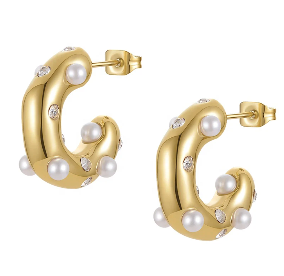 Katie Rae Stuck On You Earrings - Gold