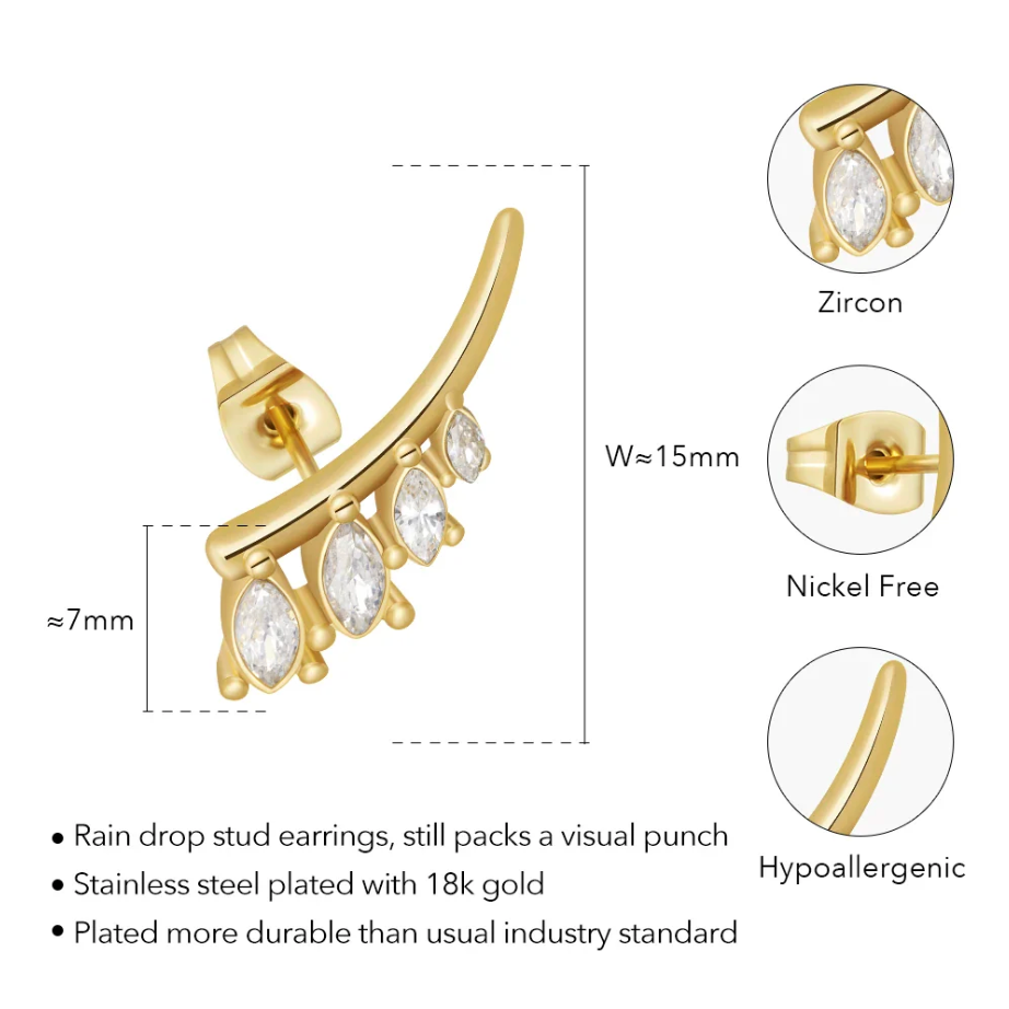 Katie Rae Suri Earring - Gold