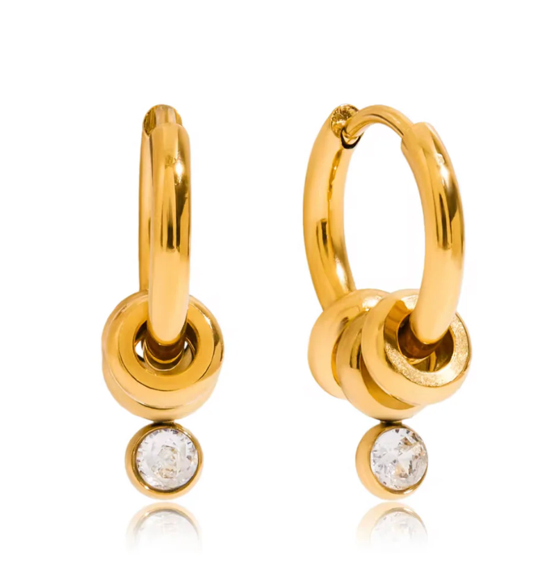 Katie Rae Evie Drop Earrings - Gold