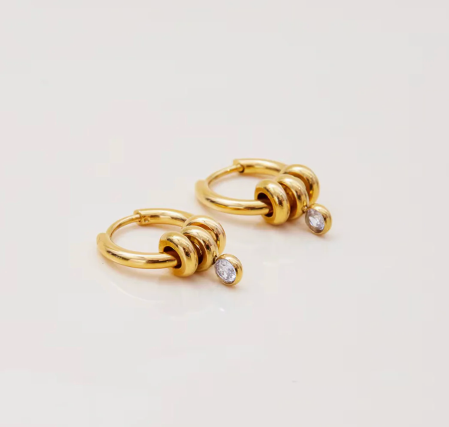 Katie Rae Evie Drop Earrings - Gold