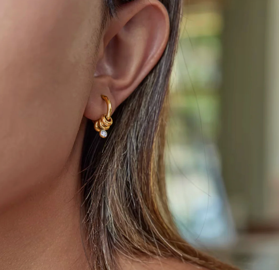 Katie Rae Evie Drop Earrings - Gold