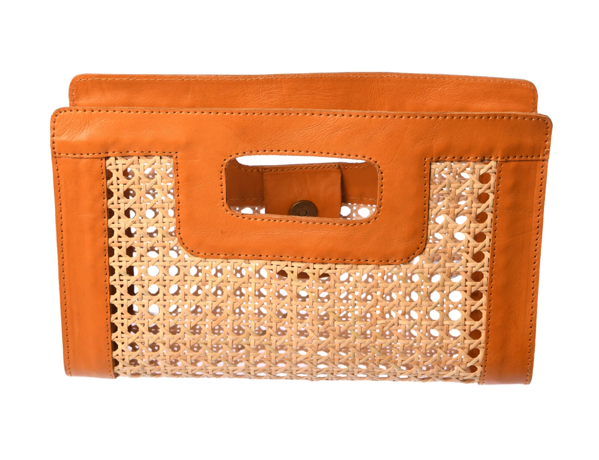 walker & wade Wicker Clutch Carmel