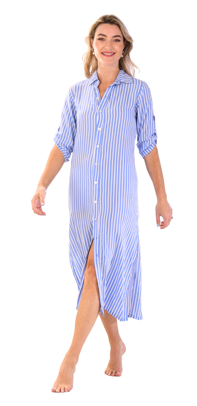 walker & wade Tulum Dress - Blue Stripe
