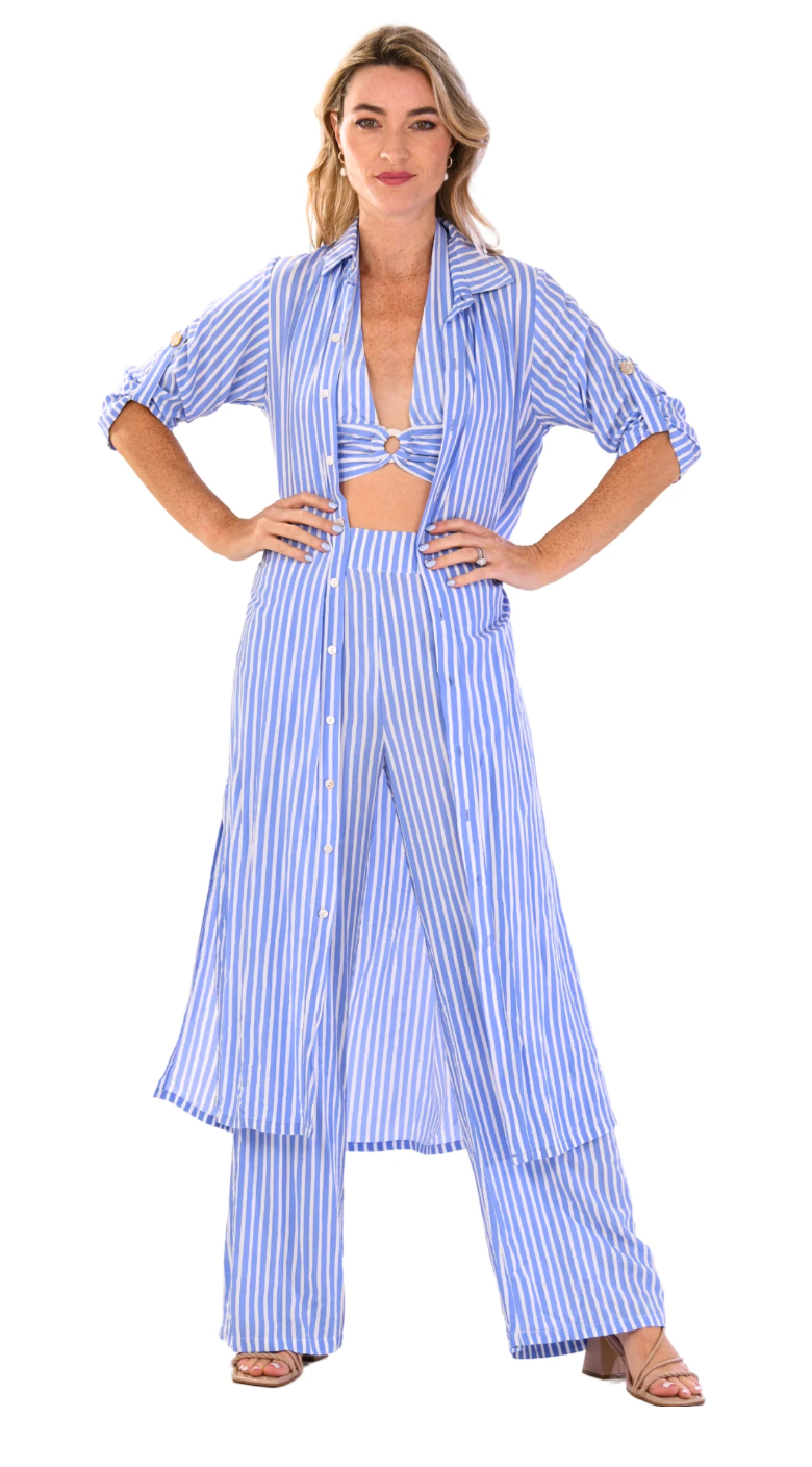 walker & wade Tulum Dress - Blue Stripe