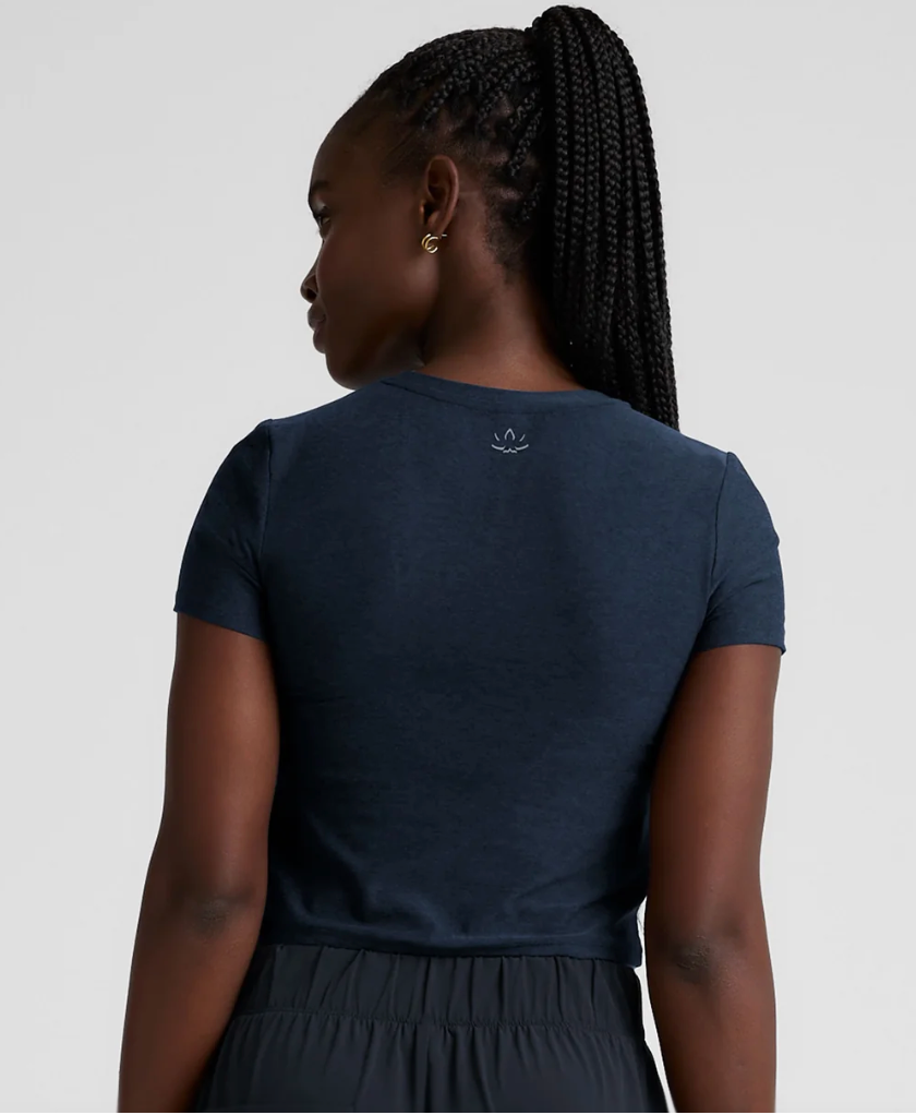 Beyond Yoga Featherweight Cropped Tee - Nocturnal Navy