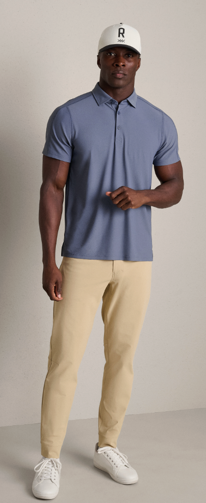 Rhone Apparel Regatta Pique Polo - Shale Blue