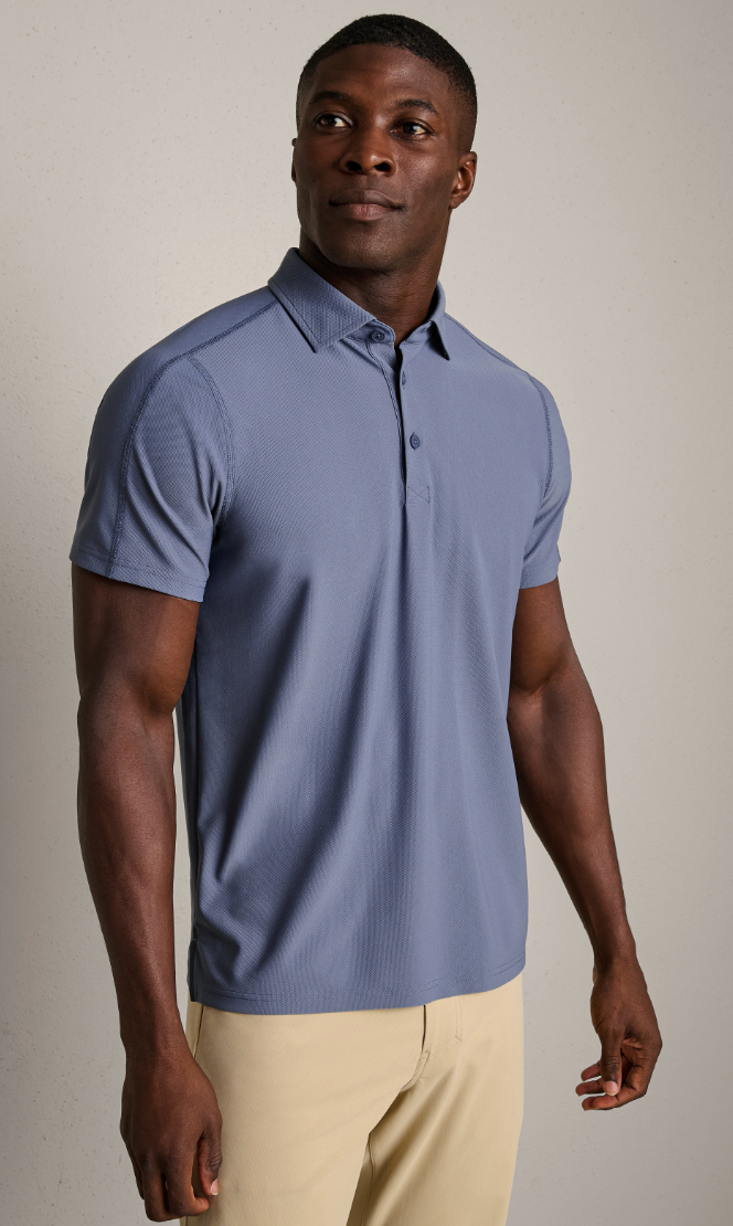 Rhone Apparel Regatta Pique Polo - Shale Blue