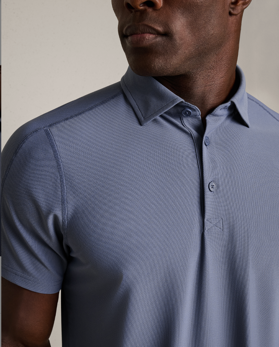 Rhone Apparel Regatta Pique Polo - Shale Blue