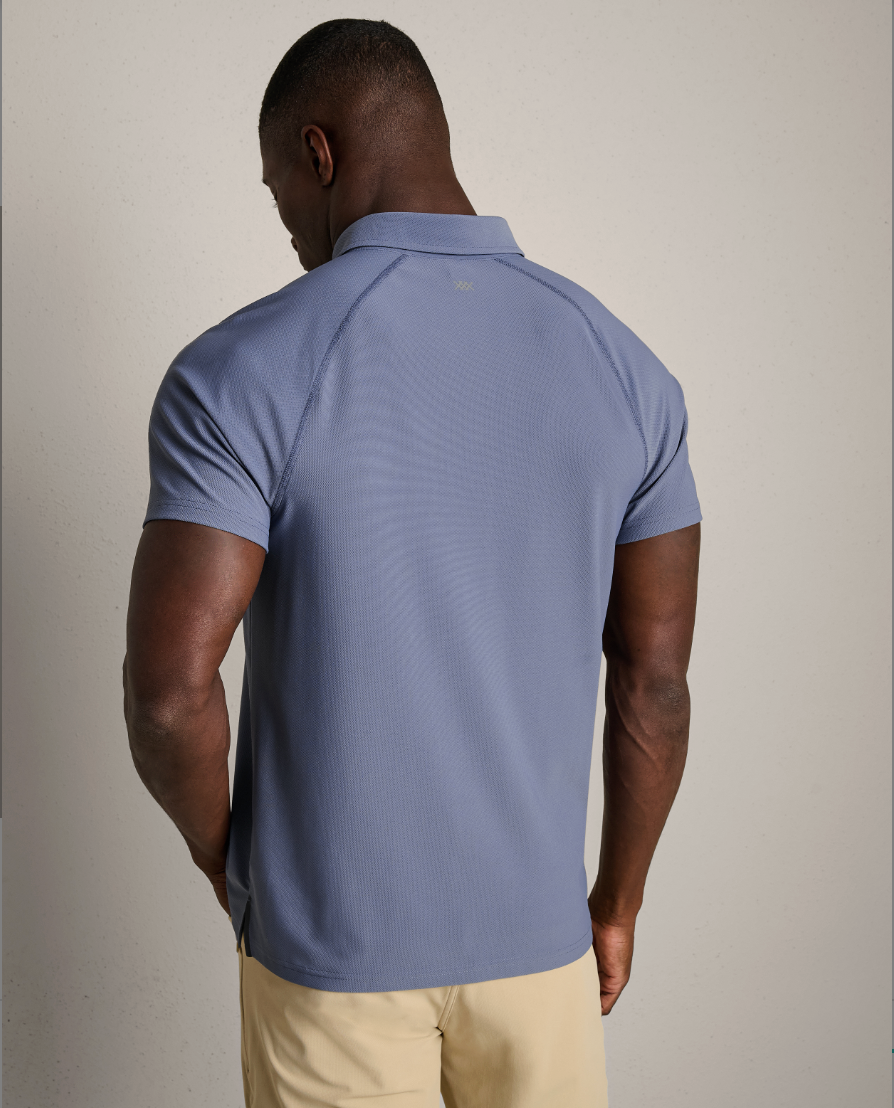 Rhone Apparel Regatta Pique Polo - Shale Blue