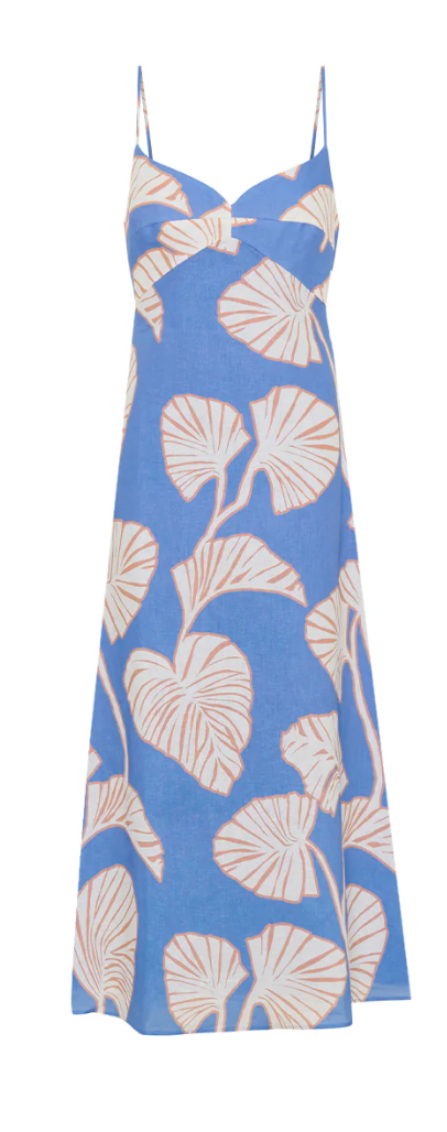 Kivari Ilana Midi Dress - Blue Ivory