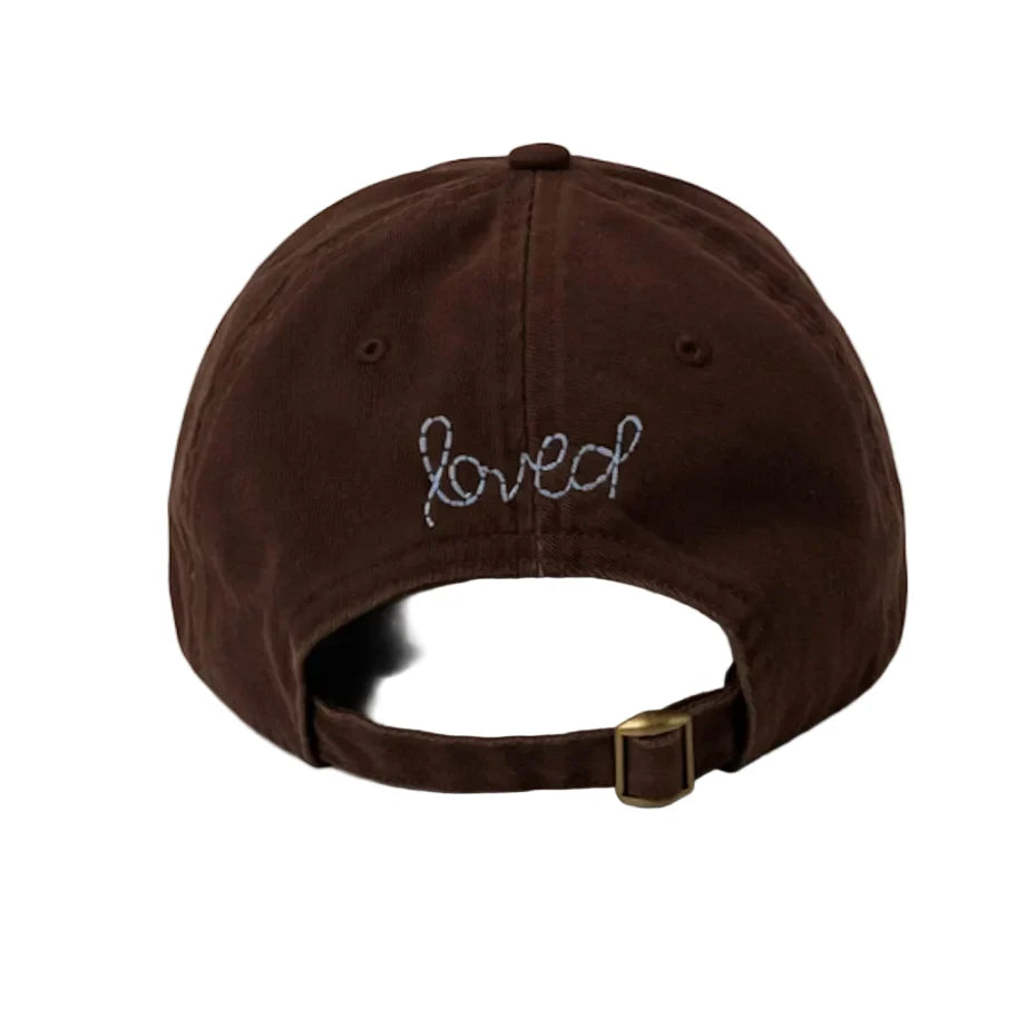 KERRI ROSENTHAL Imperfect Velvet Heart Hat- Cocoa/ Chambray