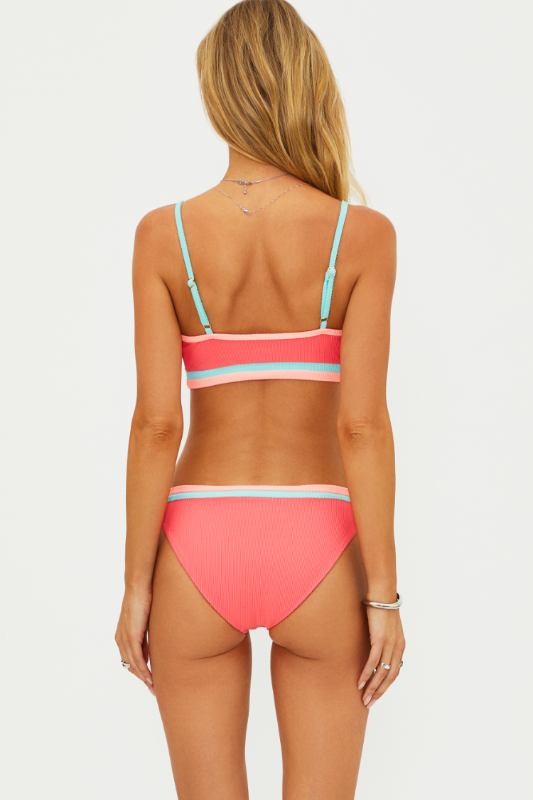 Beach Riot Saffron Swim Bottom - Guava Jelly Colorblock