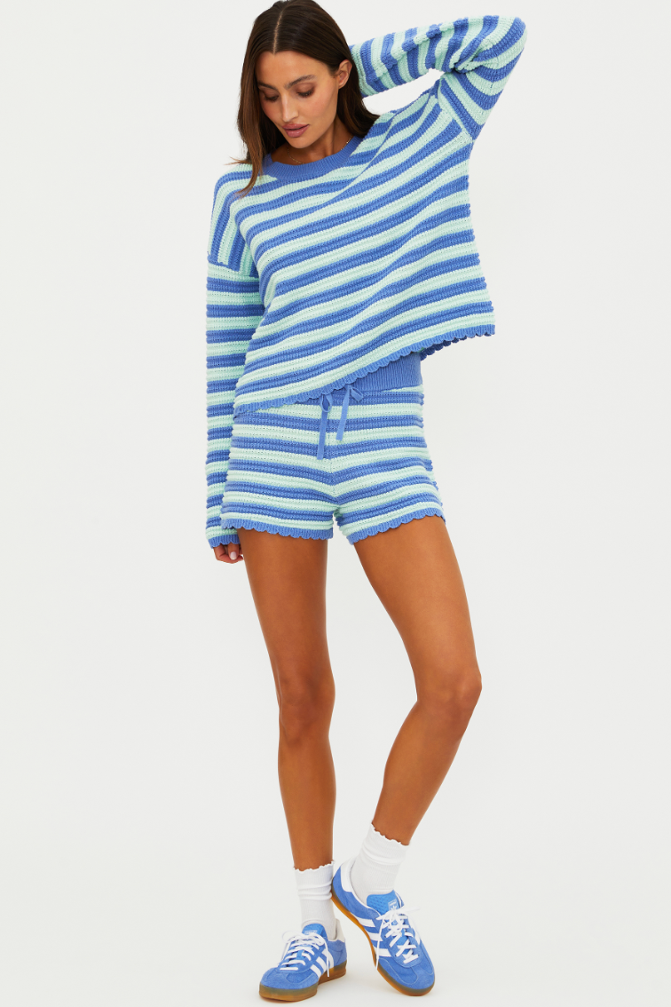 Beach Riot Balbora Short - Sapphire Sea Stripe