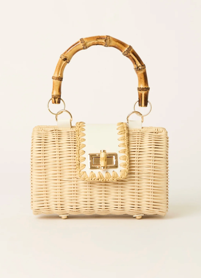 BTB Los Angeles- Mason Bamboo Clutch- Natural