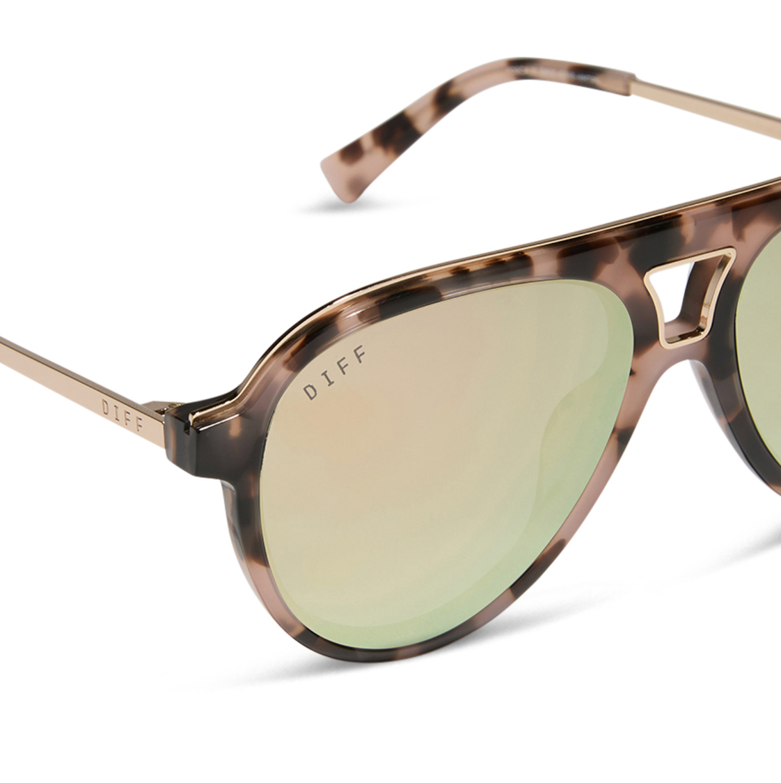 DIFF Eyewear Tosca iii Polarized Sunglasses - Himalyan Tortoise + Taupe Mirror