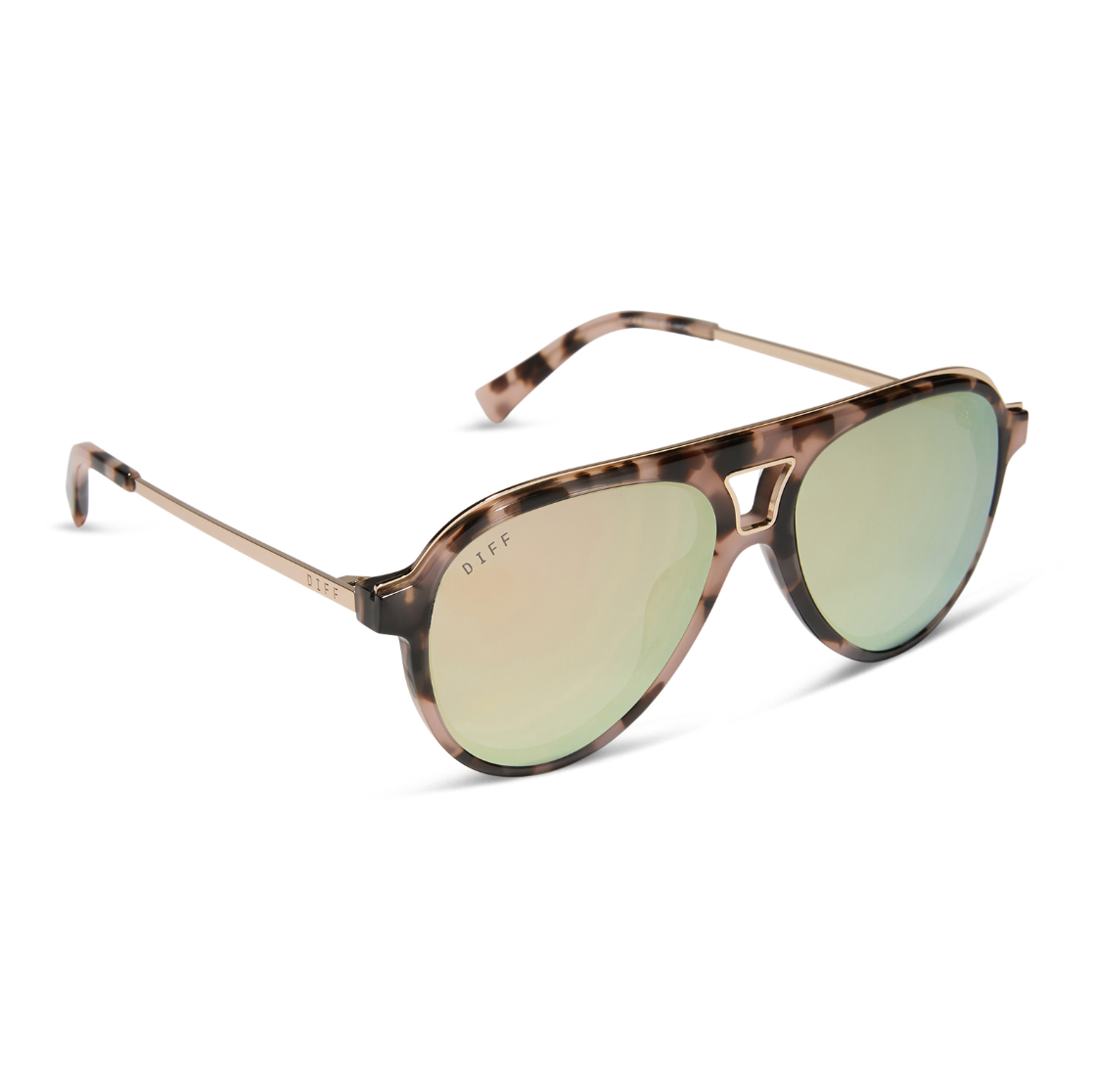 DIFF Eyewear Tosca iii Polarized Sunglasses - Himalyan Tortoise + Taupe Mirror