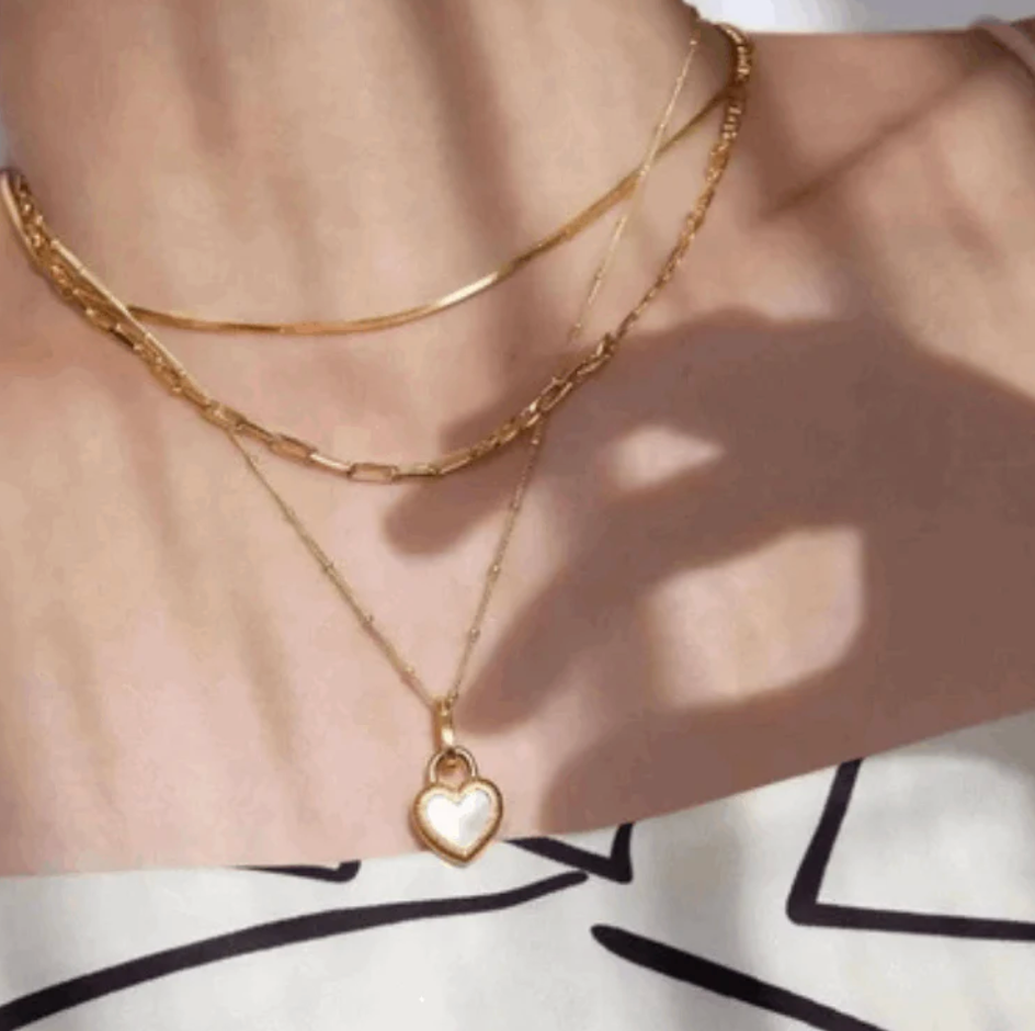 Katie Rae Reversible Heart Necklace - Black/White