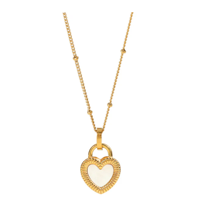 Katie Rae Reversible Heart Necklace - Black/White