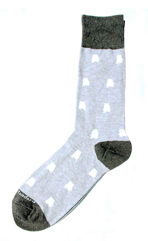 The Royal Standard Men's Alabama Pride Socks - Gray/White