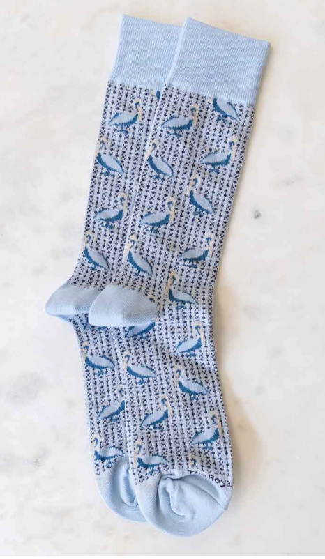 The Royal Standard Men's Pelican Socks - Gray/Sky Blue