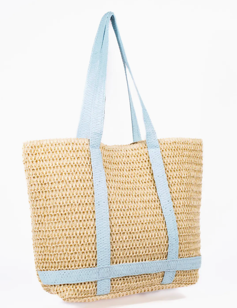 The Royal Standard Brittney Beach Tote - Natural/Palace Blue