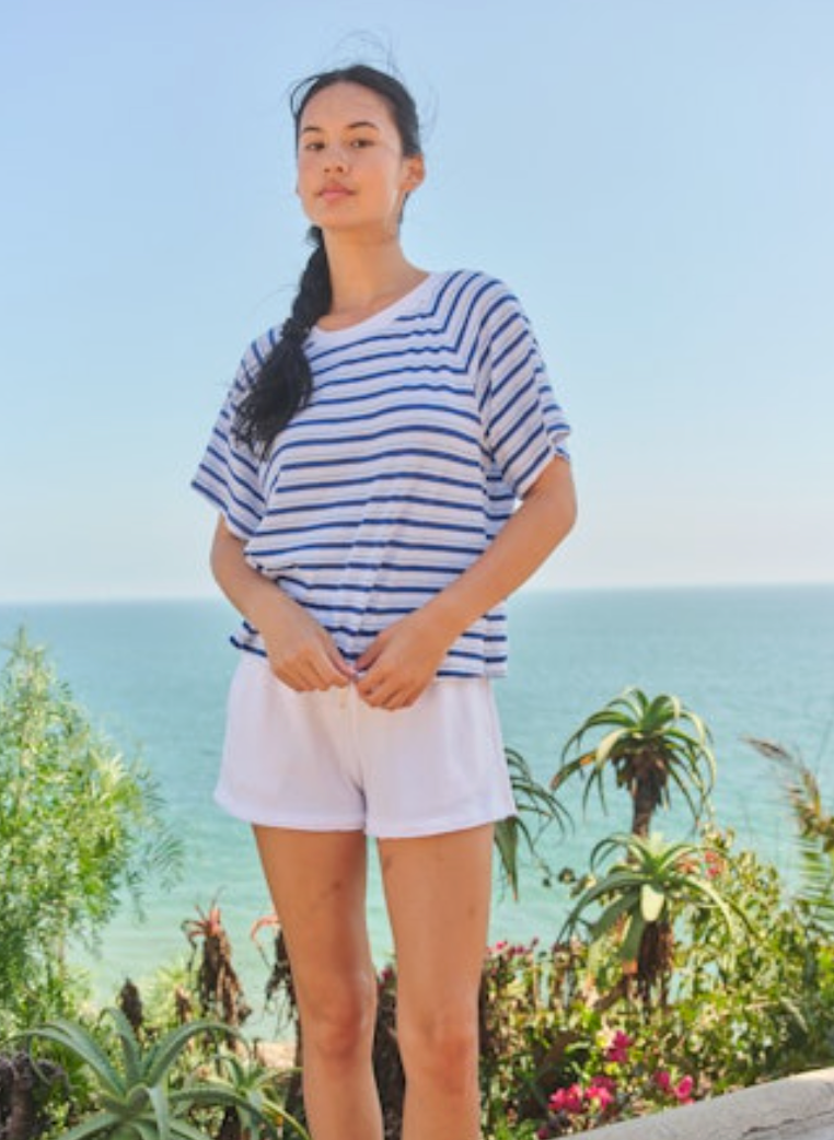 Sundry Raglan Stripe T-Shirt - Optic White