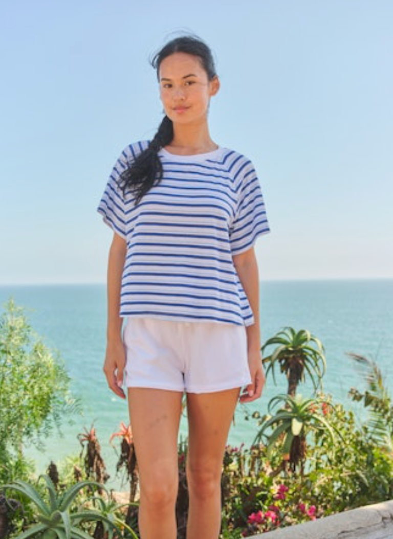 Sundry Raglan Stripe T-Shirt - Optic White