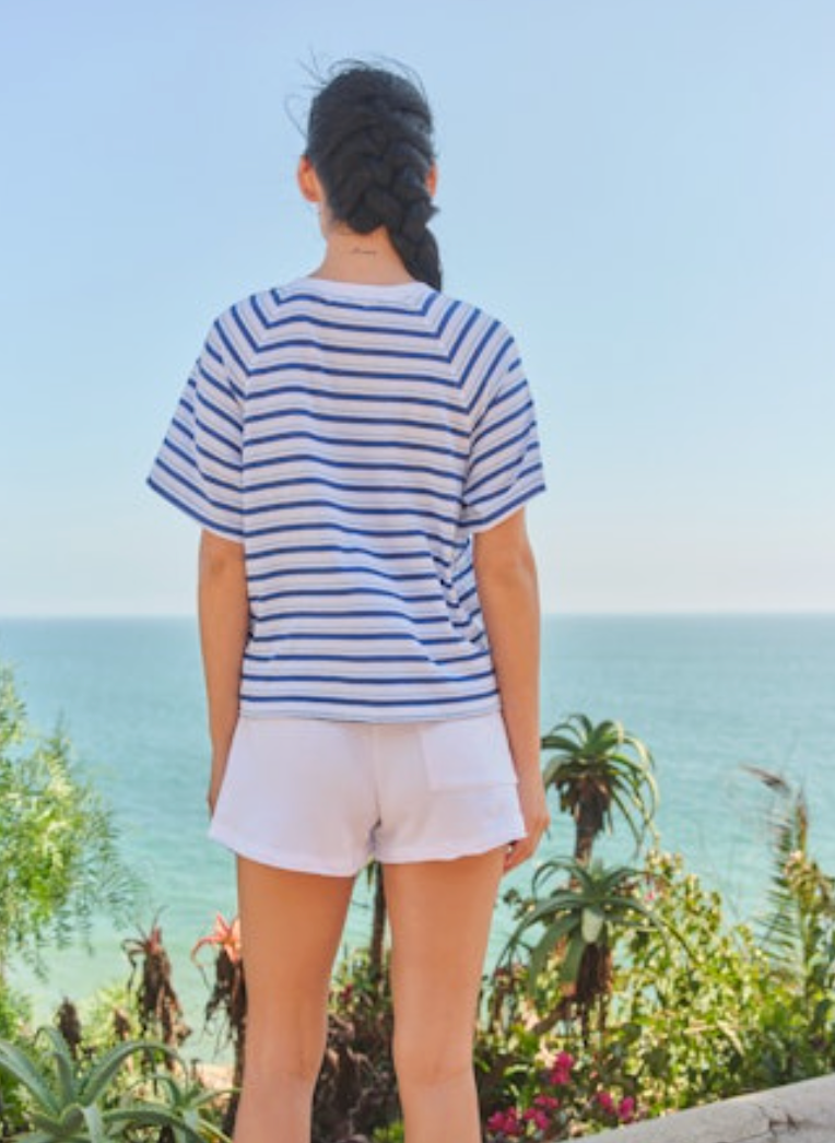 Sundry Raglan Stripe T-Shirt - Optic White