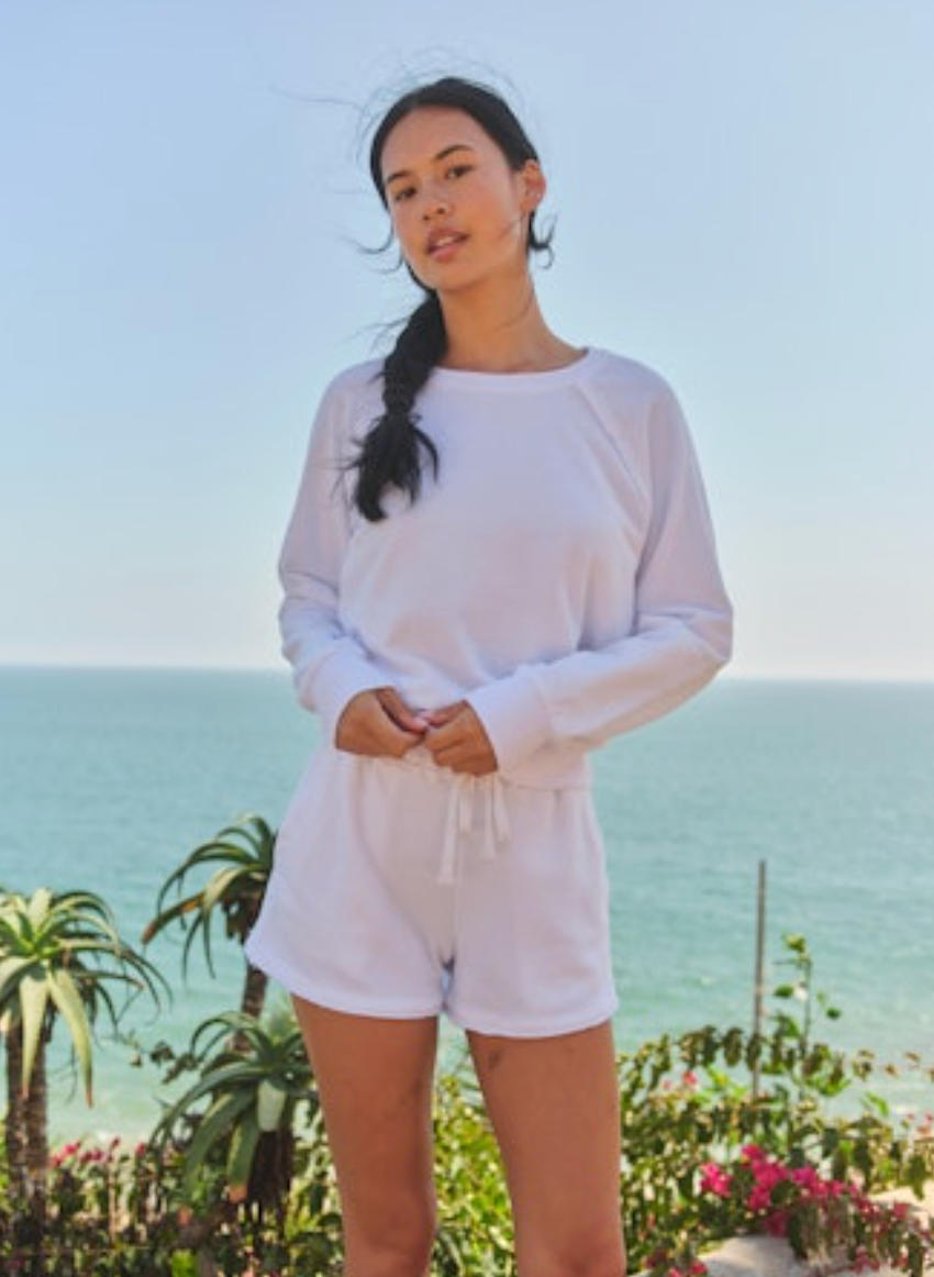 Sundry Raglan Sweatshirt - Optic White