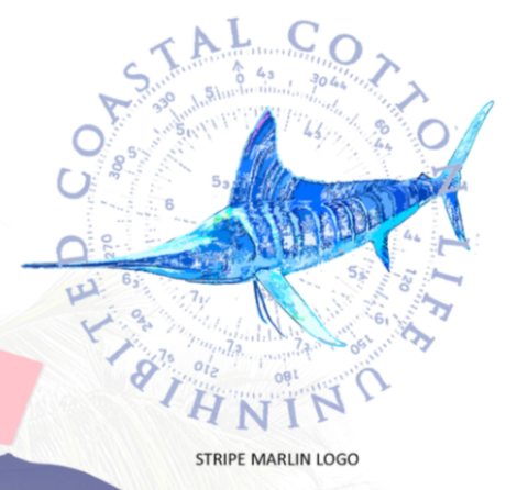 Coastal Cotton Short Sleeve Tee- White/ Stripe Marlin