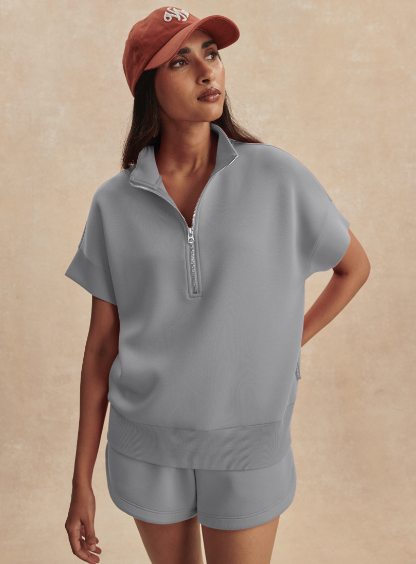 Varley Ritchie Short Sleeve Sweat - Wind Blue