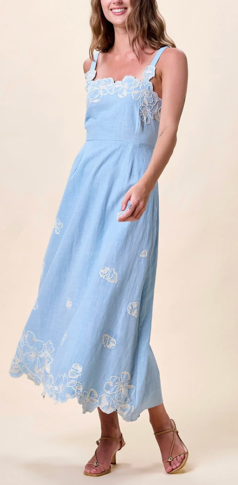 Cleobella Marceline Midi Dress- Glacier Lake