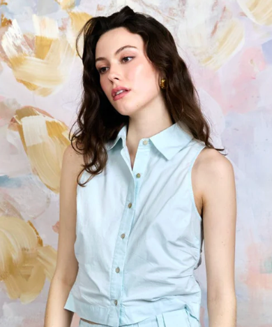 Love the Label Blouse- Ice Blue