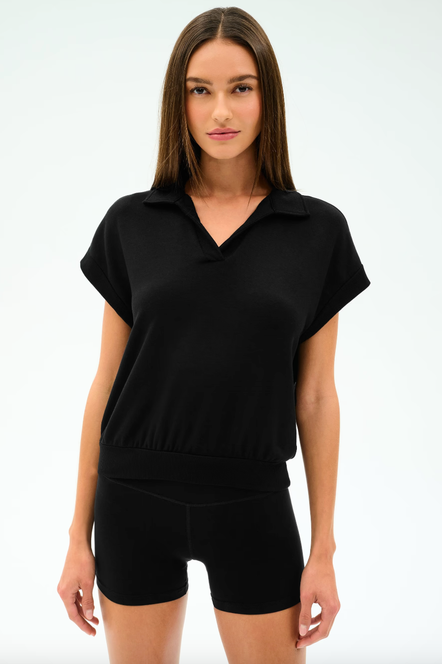 Splits 59 Evie Fleece Sleeveless Polo - Black
