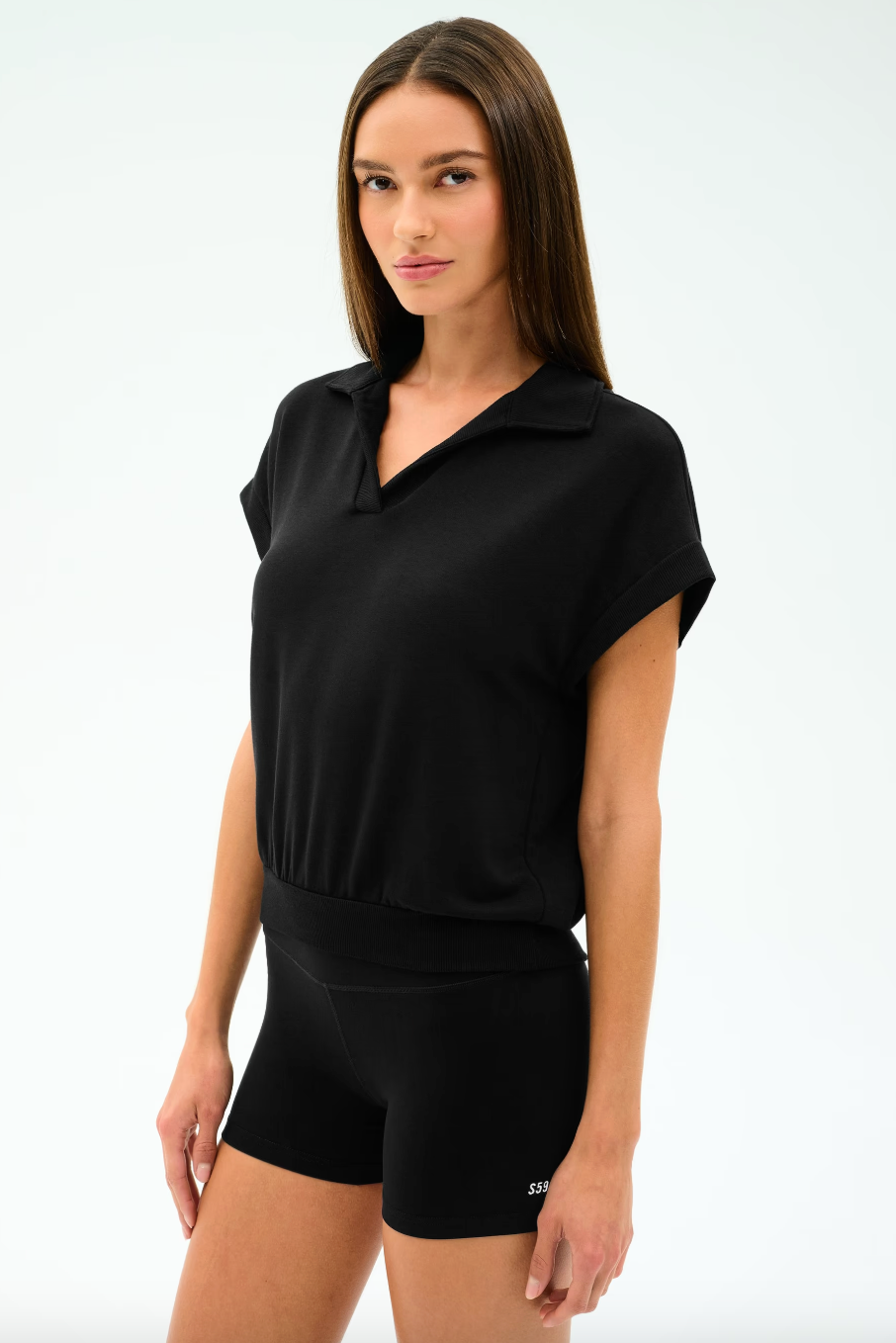 Splits 59 Evie Fleece Sleeveless Polo - Black