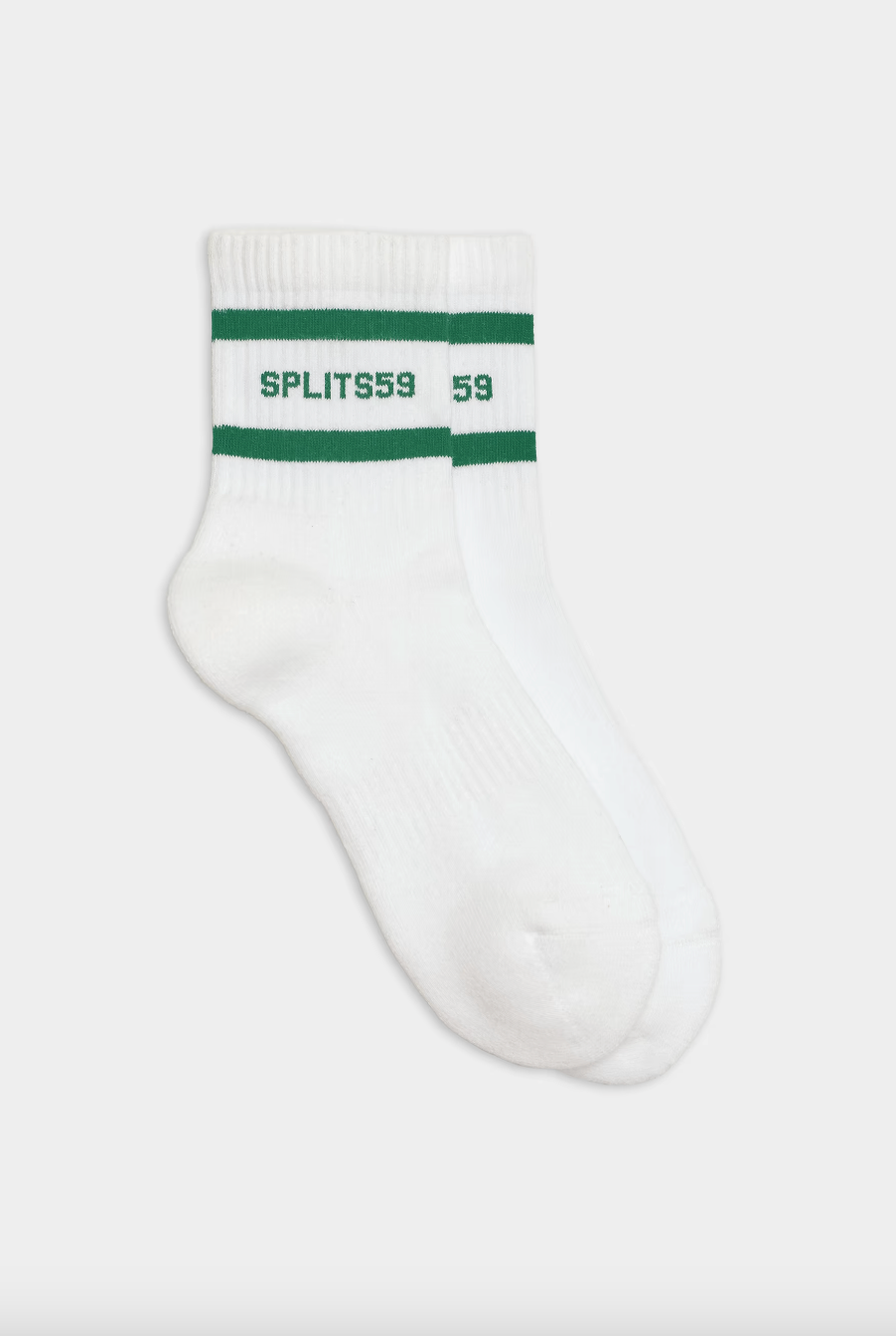 Splits 59 Logo Stripe Quarter Socks - White/Arugula