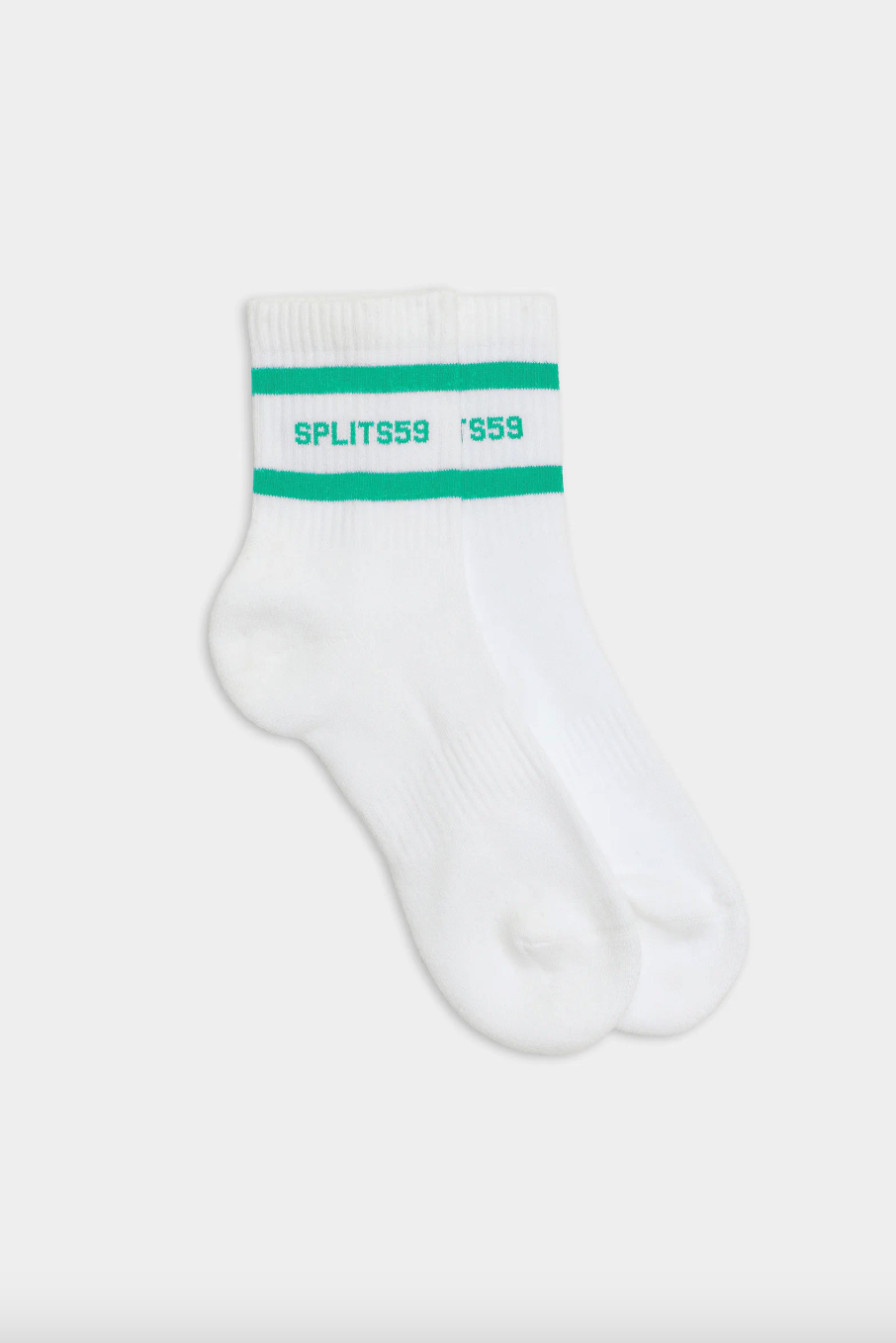 Splits 59 Logo Stripe Quarter Socks - White/Spearmint