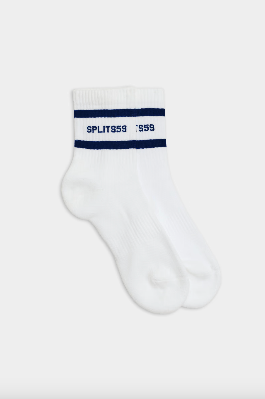 Splits 59 Logo Stripe Quarter Socks - White/Indigo