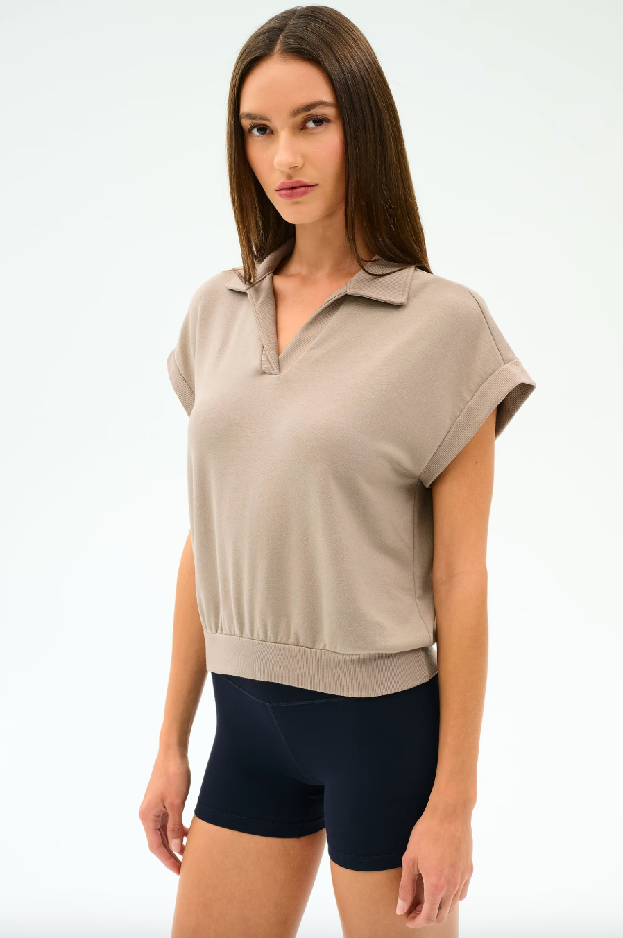 Splits 59 Evie Fleece Sleeveless Polo - Latte