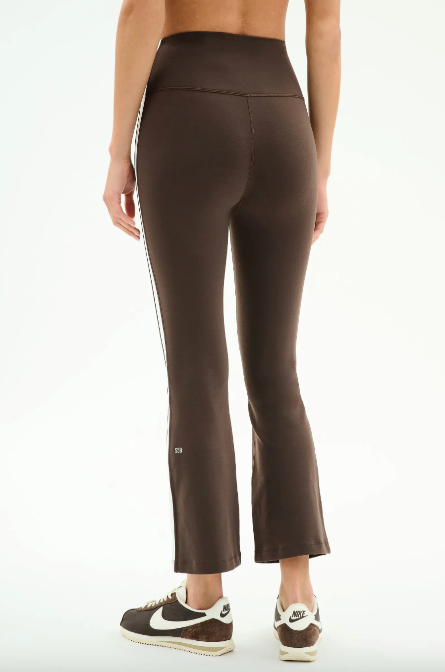 Splits 59 Raquel High Waist Supplex Crop - Dark Chocolate/White