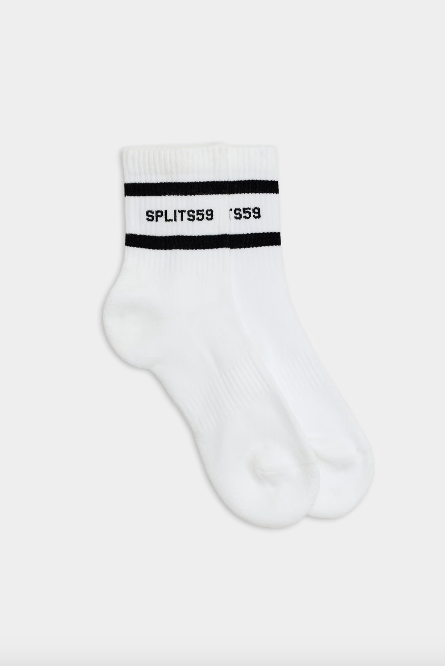 Splits 59 Logo Stripe Quarter Socks - White/Black