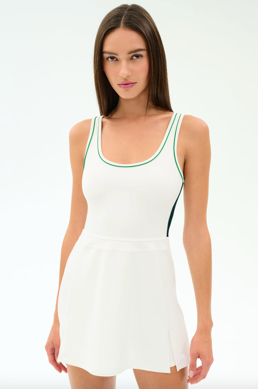 Splits 59 Martina Rigor Color Block Dress - White/Spearmint